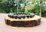 Lava and Black Tourmaline Bracelet for Negative Energy Protection by Rock My Zen 