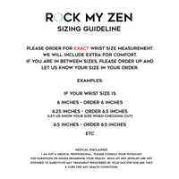 Sizing guideline for Rock My Zen bracelets.