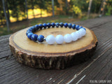 Blue Lace Agate and Lapis Lazuli for stress and anxiety relief by RockMyZen.com