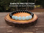 Aquamarine and Black Tourmaline for Empath Protection by RockMyZen.com