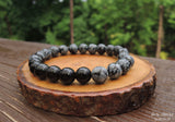 Black Obsidian and Snowflake Obsdian Bracelet for Negative Energy Protection by Rock My Zen
