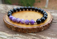 Charoite and Black Tourmaline Bracelet for Empath Protection - Limited Stock
