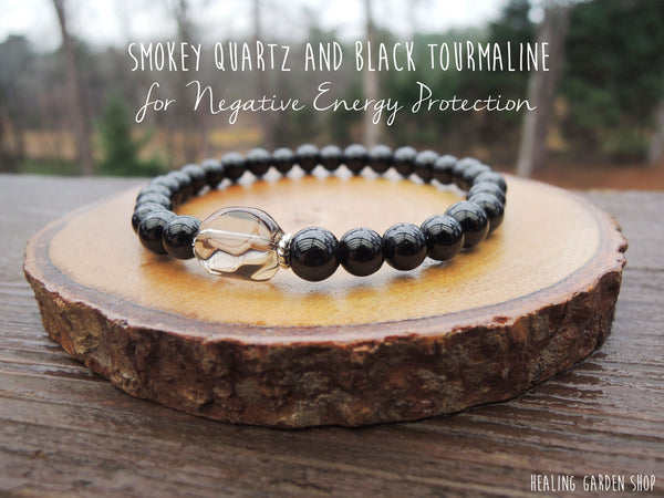 Black Tourmaline and Smokey Quartz for Negative Energy Protection by RockMyZen.com