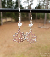 moonstone and lotus earrings by RockMyZen.com