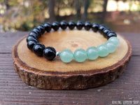 Green Aventurine and Black Tourmaline Bracelet for Prosperity and Luck