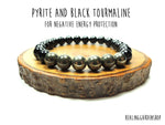 Pyrite and Black Tourmaline Bracelet