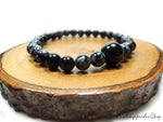 Dainty Black Agate and Snowflake Obsidian for Negative Energy Protection