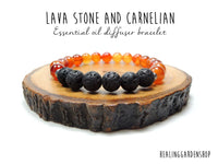 Lava and Carnelian Essential Oil Diffuser Bracelet