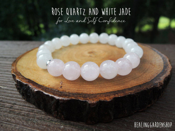 White Jade and Rose Quartz for Love