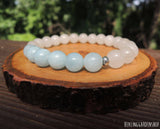 Stress Relief Duo with Angelite, Aquamarine and White Jade