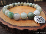Jade with Lotus Charm Bracelet
