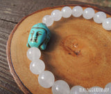 Howlite Buddha and White Jade for Stress Relief