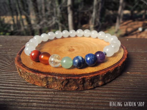Rainbow 7 Chakra Stretch Bracelet - Hormonal, Energy, Spiritual Balance USA  | eBay