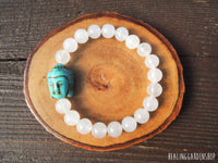 Howlite Buddha and White Jade for Stress Relief