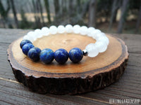 Lapis Lazuli and White Jade Bracelet for Stress Relief