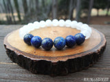 Lapis Lazuli and White Jade Bracelet for Stress Relief