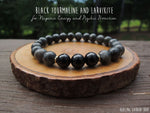 Black Tourmaline and Larvikite Bracelet for Negative Energy Protection