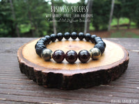 Red Garnet, Pyrite, Lava and Black Onyx for Business Success