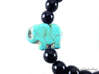 Howlite Elephant and Black Onyx Bracelet for Focus and Concentration by Rock My Zen