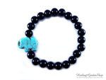 Howlite Elephant and Black Onyx Bracelet for Focus and Concentration by Rock My Zen