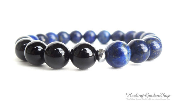 Lapis Lazuli and Black Tourmaline Bracelet – Rock My Zen