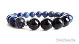 Black Tourmaline Bracelet and Lapis Lazuli for Stress and Anxiety Relief