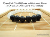 Lava Stone and White Jade Essential Oil Diffuser Bracelet