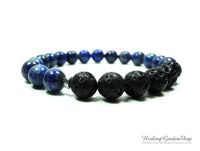 Lava and Lapis Lazuli  Essential Oil Diffuser Bracelet