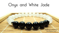 Root Chakra Black Onxy and White Jade