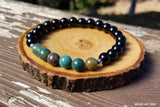 8mm Indian Agate and Black Onyx Energy Bracelet by Rock My Zen