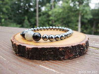Dainty Labradorite, Tourmaline and Hematite Bracelet for Negative Energy Protection by Rock My Zen