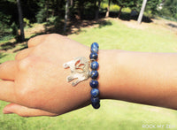 Lapis Lazuli and Gold Elephant Bracelet for Stress and Anxiety Relief by Rock My Zen
