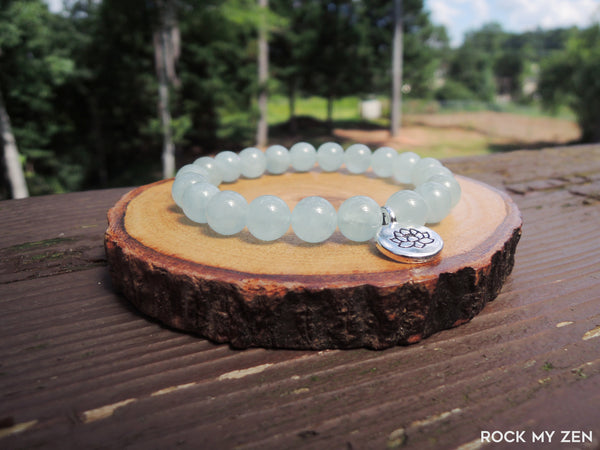 Lotus and Aquamarine bracelet by Rock My Zen