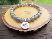 Lotus and Labradorite Bracelet for Negative Energy Protection by Rock My Zen