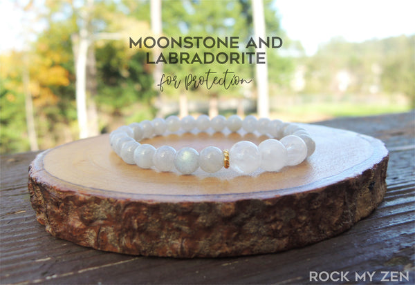Moonstone and Labradorite for Negative Energy Protection by Rock My Zen