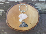 Witchy Rose Quartz Moth Keychain by Rock My Zen