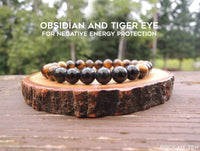 Obsidian and Tiger Eye for Negative Energy Protection by Rock My Zen