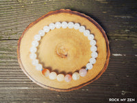 Dainty Peach Agate and White Jade for Protection and Stress Relief by Rock My Zen