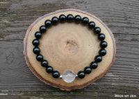 Clear Quartz and Black Tourmaline Bracelet for Negative Energy Protection by Rock My Zen