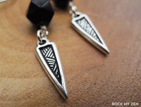 Modern Black Tourmaline Boho Earrings by Rock My Zen