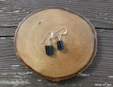 Natural Black TourmalineSterling silver and Natural Black Tourmaline Earrings by Rock My Zen